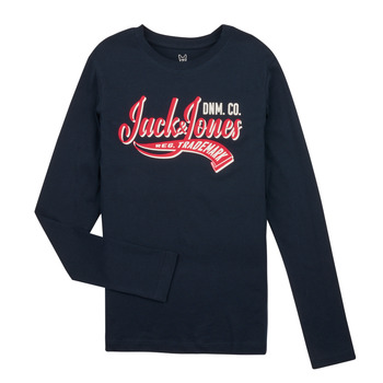 Υφασμάτινα Αγόρι Μπλουζάκια με μακριά μανίκια Jack & Jones JJELOGO TEE LS ONECK 2 COL JNR Marine