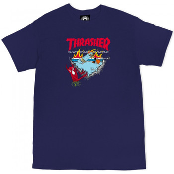 Υφασμάτινα Άνδρας T-shirts & Μπλούζες Thrasher T-shirt neckface 500 Μπλέ