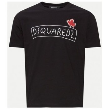 Υφασμάτινα Άνδρας T-shirts & Μπλούζες Dsquared T SHIRT LOGO SUPERCREW DSQUARED S71GD1130 Black