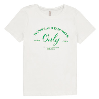 Υφασμάτινα Κορίτσι T-shirt με κοντά μανίκια Only KOGWENDY S/S LOGO TOP BOX CP JRS Άσπρο