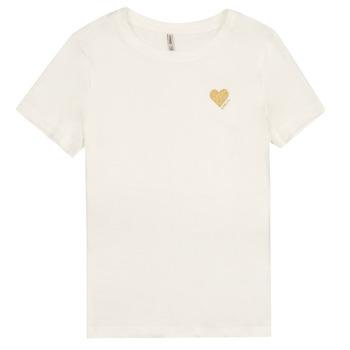 Υφασμάτινα Κορίτσι T-shirt με κοντά μανίκια Only KOGKITA S/S LOGO TOP JRS NOOS Άσπρο