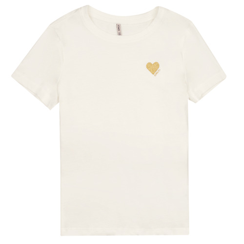 Υφασμάτινα Κορίτσι T-shirt με κοντά μανίκια Only KOGKITA S/S LOGO TOP JRS NOOS Άσπρο