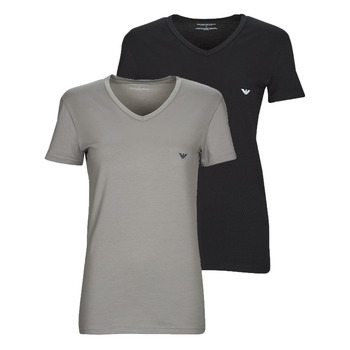 Υφασμάτινα Άνδρας T-shirt με κοντά μανίκια Emporio Armani V NECK T-SHIRT SLIM FIT PACK X2 Black / Grey