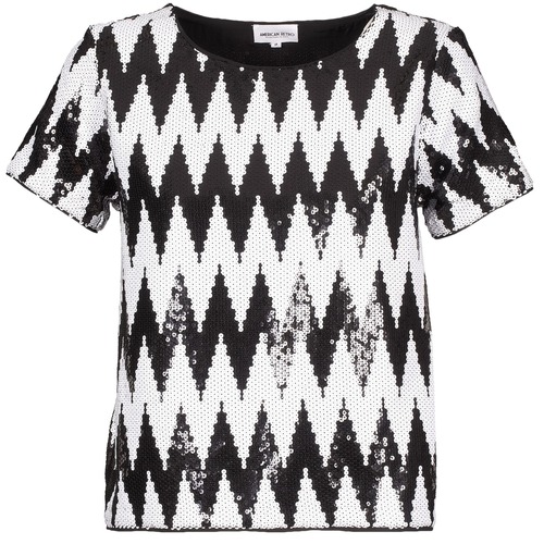 Υφασμάτινα Γυναίκα T-shirt με κοντά μανίκια American Retro GEGE Black / Άσπρο