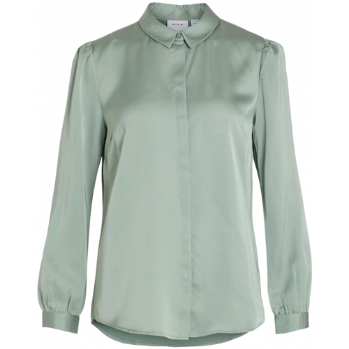 Υφασμάτινα Γυναίκα Μπλούζες Vila Shirt Ellette Satin L/S - Green/Milieu Green