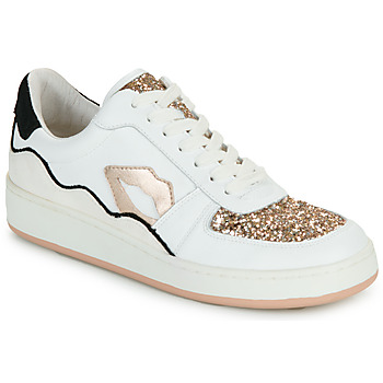Παπούτσια Γυναίκα Χαμηλά Sneakers Bons baisers de Paname LOULOU BLANC ROSE GOLD GLITTER Άσπρο / Ροζ / Χρυσο