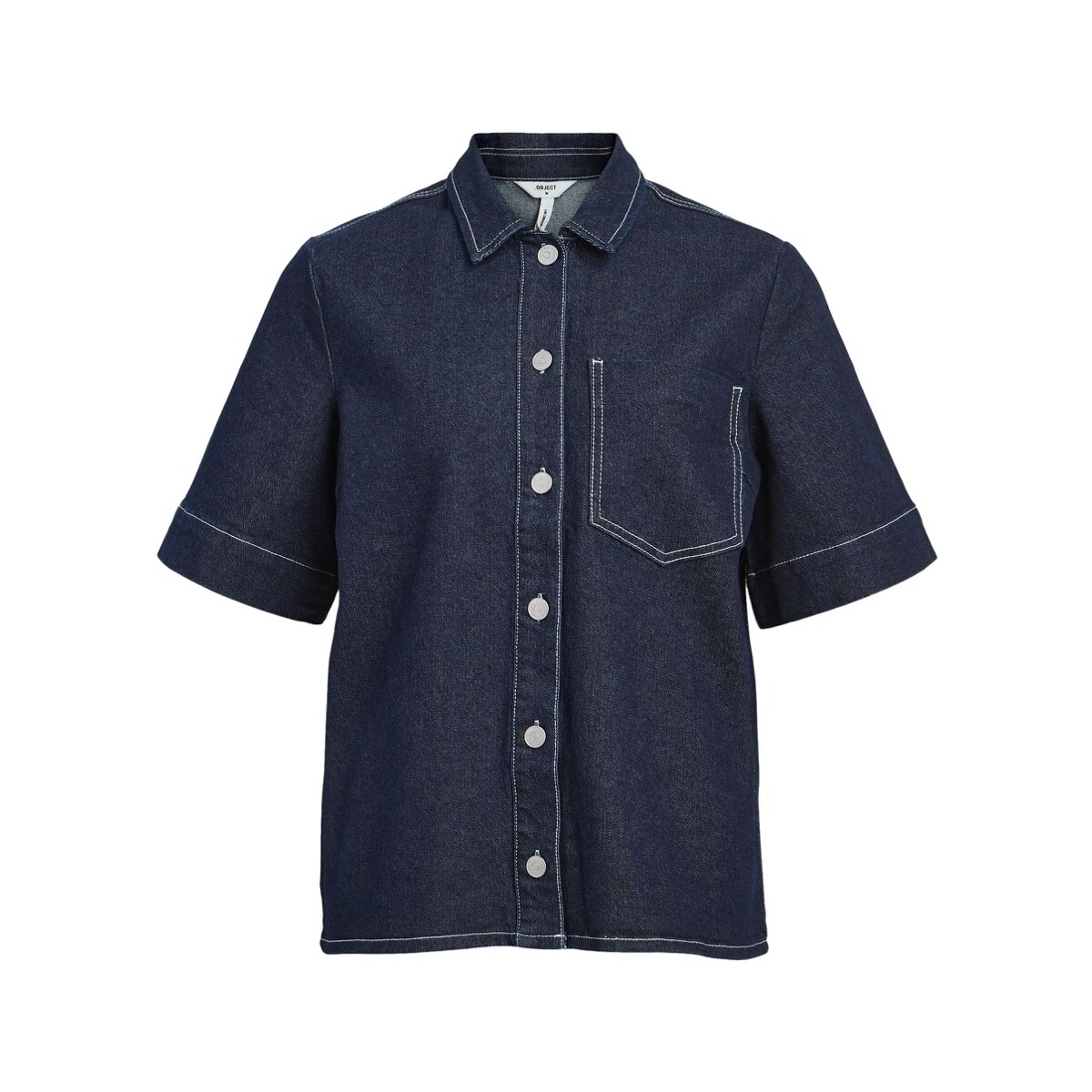 Object  Μπλούζα Object Shirt Gemme - Dark Blue Denim