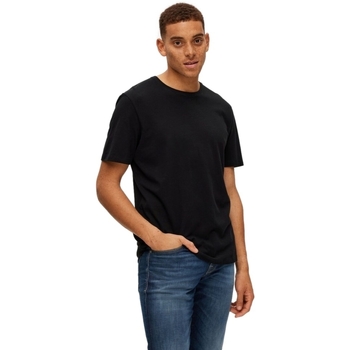 Υφασμάτινα Άνδρας T-shirts & Μπλούζες Selected Noos Pan Linen T-Shirt - Black Black