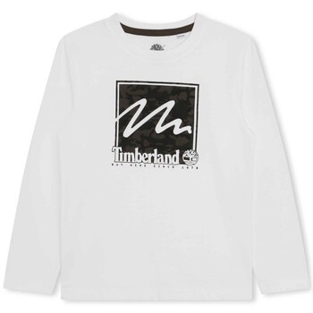 Υφασμάτινα Αγόρι T-shirt με κοντά μανίκια Timberland T25U35-10P-C Άσπρο