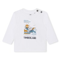 Υφασμάτινα Αγόρι T-shirt με κοντά μανίκια Timberland T60005-10P-C Άσπρο