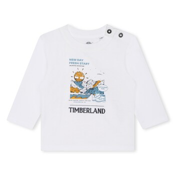 Υφασμάτινα Αγόρι T-shirt με κοντά μανίκια Timberland T60005-10P-B Άσπρο