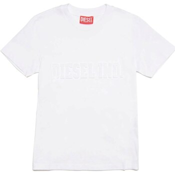 Υφασμάτινα Αγόρι T-shirt με κοντά μανίκια Diesel J01124-KYAR1 Άσπρο