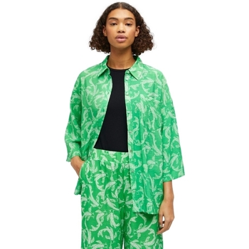 Υφασμάτινα Γυναίκα Μπλούζες Object Shirt Rio 3/4 - Fern Green Green