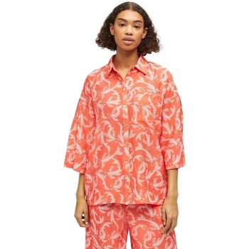 Υφασμάτινα Γυναίκα Μπλούζες Object Shirt Rio 3/4 - Hot Coral Orange