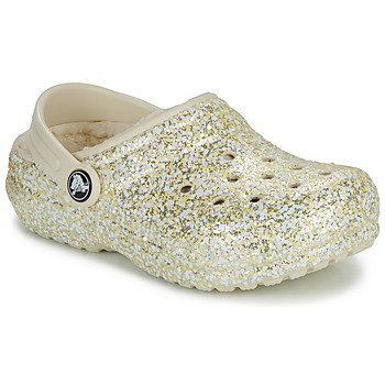 Παπούτσια Παιδί Σαμπό Crocs Classic Lined Glitter Clog K Beige / Gold