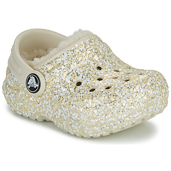 Παπούτσια Παιδί Σαμπό Crocs Classic Lined Glitter Clog T Beige / Gold