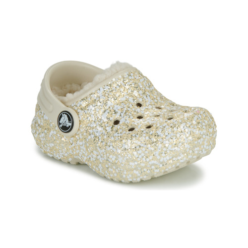 Παπούτσια Κορίτσι Σαμπό Crocs Classic Lined Glitter Clog T Beige / Gold