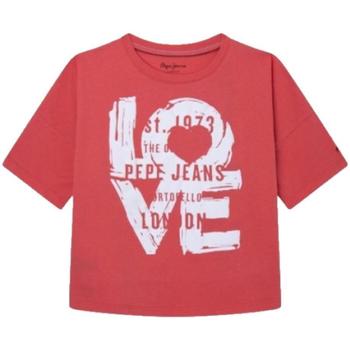 Υφασμάτινα Κορίτσι T-shirt με κοντά μανίκια Pepe jeans  Red