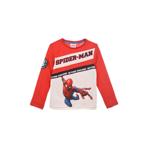 Υφασμάτινα Αγόρι Μπλουζάκια με μακριά μανίκια TEAM HEROES  T SHIRT SPIDERMAN Red / Άσπρο