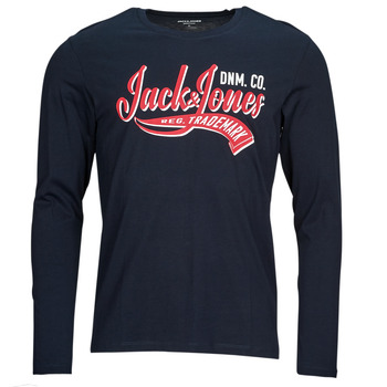 Υφασμάτινα Άνδρας Μπλουζάκια με μακριά μανίκια Jack & Jones JJELOGO TEE LS O-NECK 2 COL AW23 SN Marine