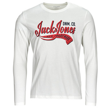 Υφασμάτινα Άνδρας Μπλουζάκια με μακριά μανίκια Jack & Jones JJELOGO TEE LS O-NECK 2 COL AW23 SN Άσπρο