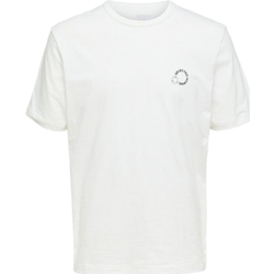 Υφασμάτινα Άνδρας T-shirts & Μπλούζες Selected Logo Print T-Shirt - Cloud Dancer Άσπρο