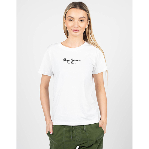 Υφασμάτινα Γυναίκα T-shirt με κοντά μανίκια Pepe jeans PL505292 | Camila Άσπρο