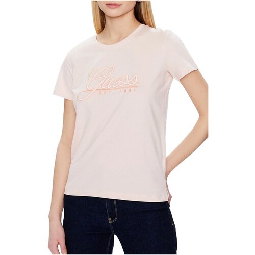Υφασμάτινα Γυναίκα T-shirts & Μπλούζες Guess W3GI36 I3Z14 Ροζ