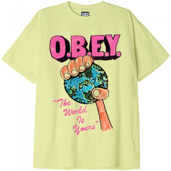 Υφασμάτινα Άνδρας T-shirts & Μπλούζες Obey the world is yours Green