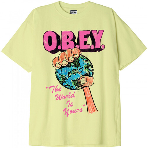 Υφασμάτινα Άνδρας T-shirts & Μπλούζες Obey the world is yours Green