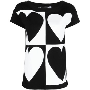 Υφασμάτινα Γυναίκα T-shirt με κοντά μανίκια Love Moschino W4F303JE1951 Black