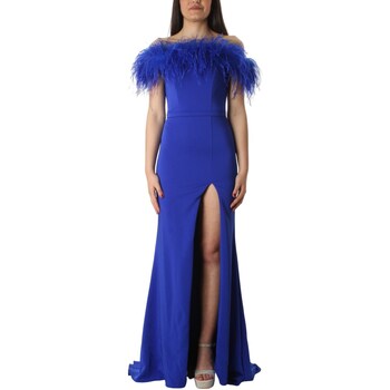 Υφασμάτινα Γυναίκα Μακριά Φορέματα Impero Couture KD2107 Μπλέ