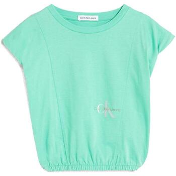 Υφασμάτινα Κορίτσι T-shirt με κοντά μανίκια Calvin Klein Jeans  Green