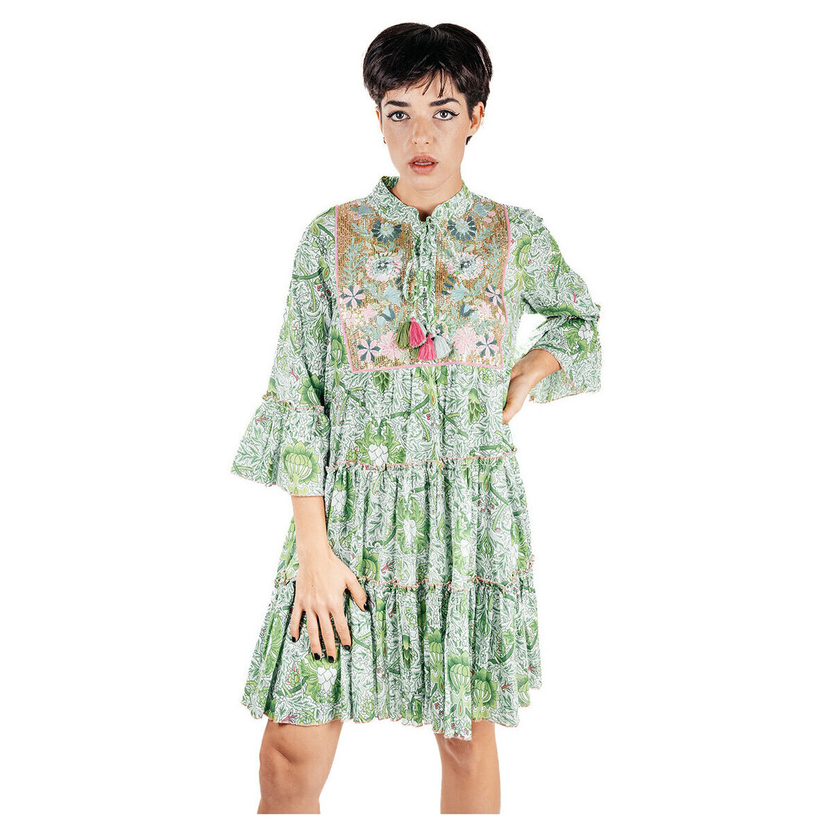 Υφασμάτινα Γυναίκα Κοντά Φορέματα Isla Bonita By Sigris Κοντό Φόρεμα Green