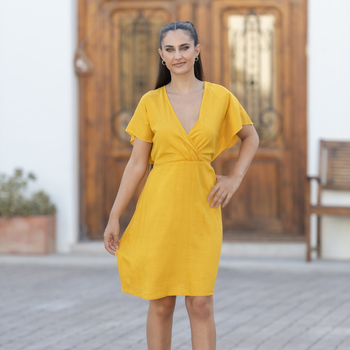 Isla Bonita By Sigris Κοντό Φόρεμα Yellow