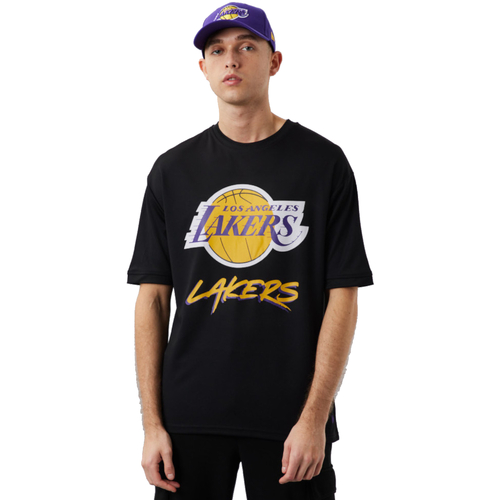 Υφασμάτινα Άνδρας T-shirt με κοντά μανίκια New-Era NBA Los Angeles Lakers Script Mesh Tee Black