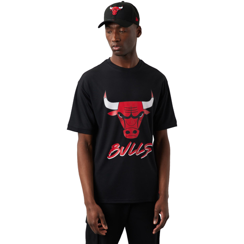 Υφασμάτινα Άνδρας T-shirt με κοντά μανίκια New-Era NBA Chicago Bulls Script Mesh Tee Black