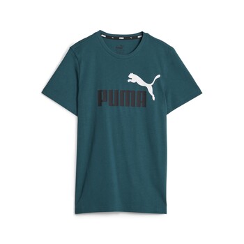 Υφασμάτινα Αγόρι T-shirt με κοντά μανίκια Puma ESS+ 2 COL LOGO TEE B Green / Fonce