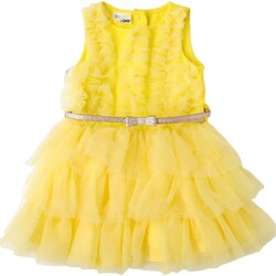Υφασμάτινα Κορίτσι Μακριά Φορέματα Ido 46311 Yellow