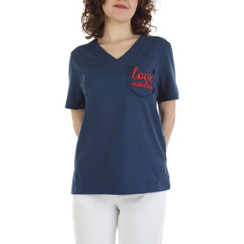 Υφασμάτινα Γυναίκα T-shirt με κοντά μανίκια Love Moschino W4H9101M3876 Μπλέ