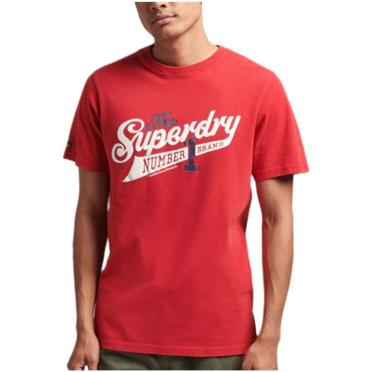 Υφασμάτινα Άνδρας T-shirt με κοντά μανίκια Superdry  Red