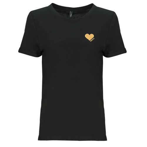 Υφασμάτινα Γυναίκα T-shirt με κοντά μανίκια Only ONLKITA S/S LOGO TOP Black