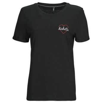 Υφασμάτινα Γυναίκα T-shirt με κοντά μανίκια Only ONLBEATE S/S HEART TOP CS JRS Black