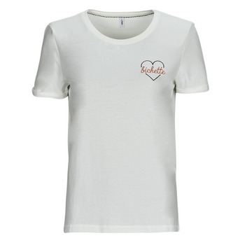 Υφασμάτινα Γυναίκα T-shirt με κοντά μανίκια Only ONLBEATE S/S HEART TOP CS JRS Beige