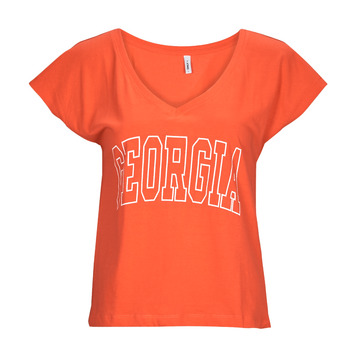 Υφασμάτινα Γυναίκα T-shirt με κοντά μανίκια Only ONLKELLY S/S V-NECK TOP BOX CS JRS Orange
