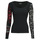 Υφασμάτινα Γυναίκα Μπλουζάκια με μακριά μανίκια Desigual HERY Black / Άσπρο / Red