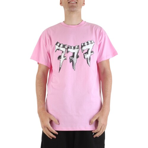 Υφασμάτινα Άνδρας T-shirt με κοντά μανίκια Triplosette 777 TRSM465 Ροζ