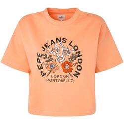 Υφασμάτινα Γυναίκα T-shirt με κοντά μανίκια Pepe jeans  Orange