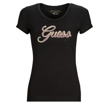 Υφασμάτινα Γυναίκα T-shirt με κοντά μανίκια Guess SS RN GUESS SCRIPT TEE Black
