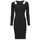 Υφασμάτινα Γυναίκα Μακριά Φορέματα Guess LS CN CLIO BODYCON DRESS Black